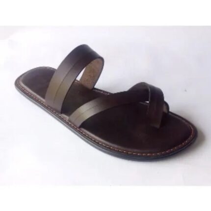 Men's Leather Slippers - Chocolate