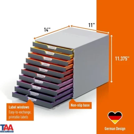 Durable VARICOLOR 10 Drawer Unit Desktop Drawer Set