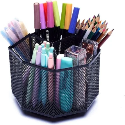 EXERZ 360° Rotating Desk Organiser Mesh Desk Tidy Caddy & Pencil Holder