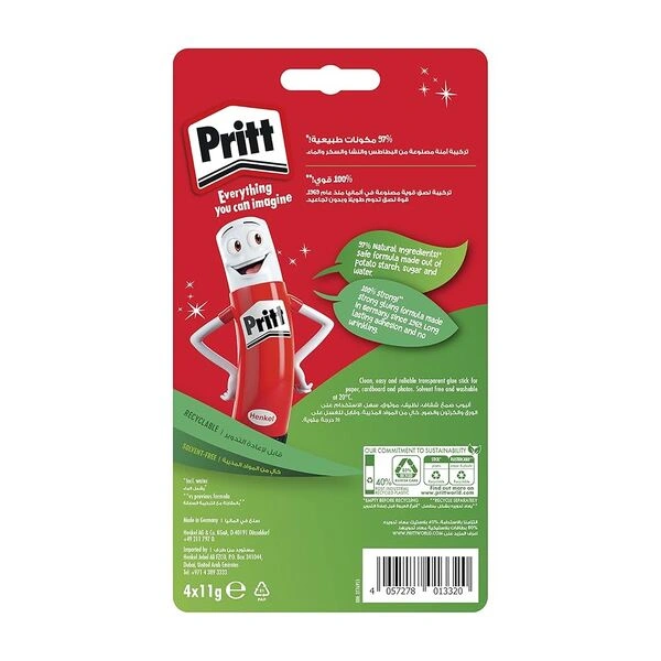 Pritt Glue Stick Pritt Glue Stick Safe, Child-Friendly Craft Glue for Arts & Crafts Activities