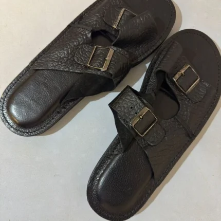 Black Leather Slip-On Palm with Adjustable Buckle