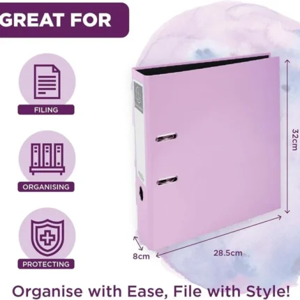 Exacompta A4 Lever Arch File 75mm Spine Office Binder Pack of 3 (Purple)