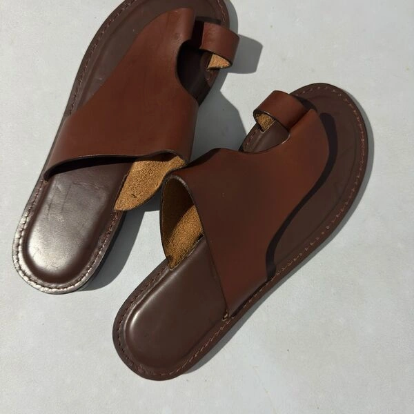 Men’s Premium Genuine Leather Slip-On Palm Brown