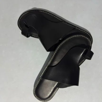 Men’s Slip-On Palm Leather Sandals Classic Black