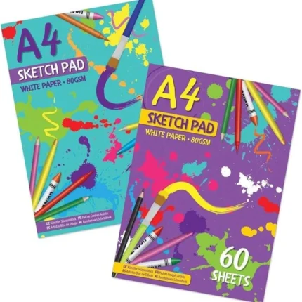 G4GADGET A4 Sketchbook for Kids 2 Pack with 80 White