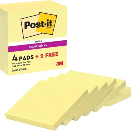 Post-it Super Sticky Notes 540 Sheets 76 x 76 mm