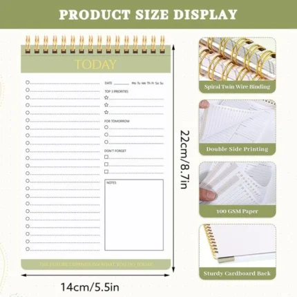 Thboxes To Do List Schedule & Checklist Notepad 2 Pack 21 X 14 cm