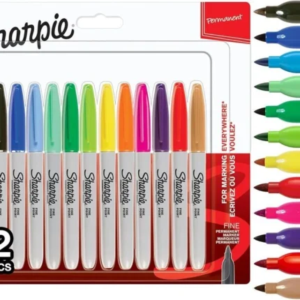 Sharpie Permanent Markers Fine Point Marker Pens Pack of 12