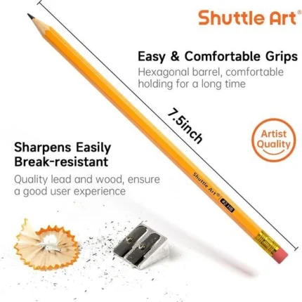Shuttle Art Wood-Cased 2 HB Pencils