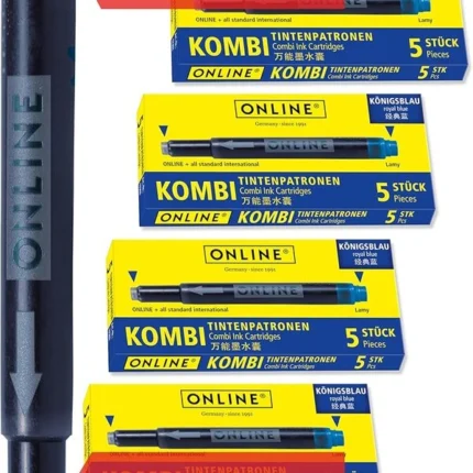 ONLINE Double-Sided Fountain Pen Ink Cartridges 4-Pack