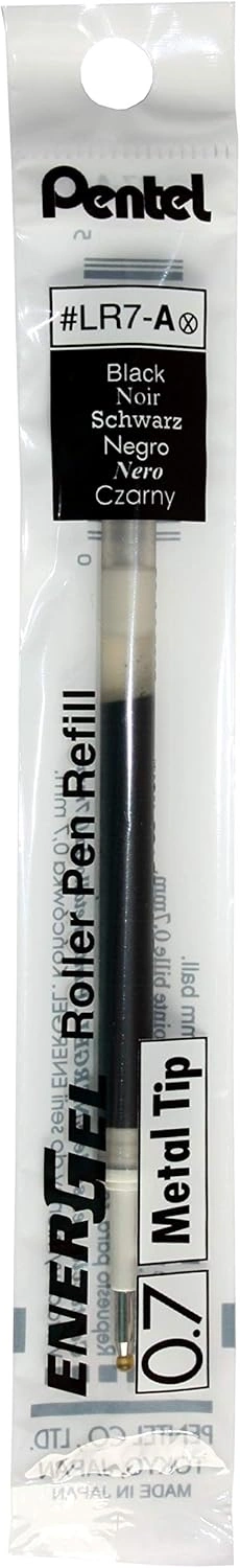 Pentel LR7-A Liquid Gel Pen Refills Black