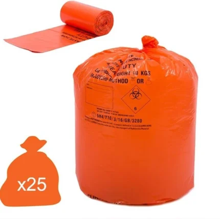 HPC Clinical Waste Bags Heavy Duty Orange 90L