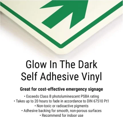 V Safety Clinical Waste Sign 150 x 200mm Glow in the Dark Self-Adhesive Vinyl