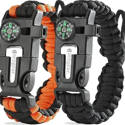 aZengear Emergency Paracord Survival Bracelet 2 Pack